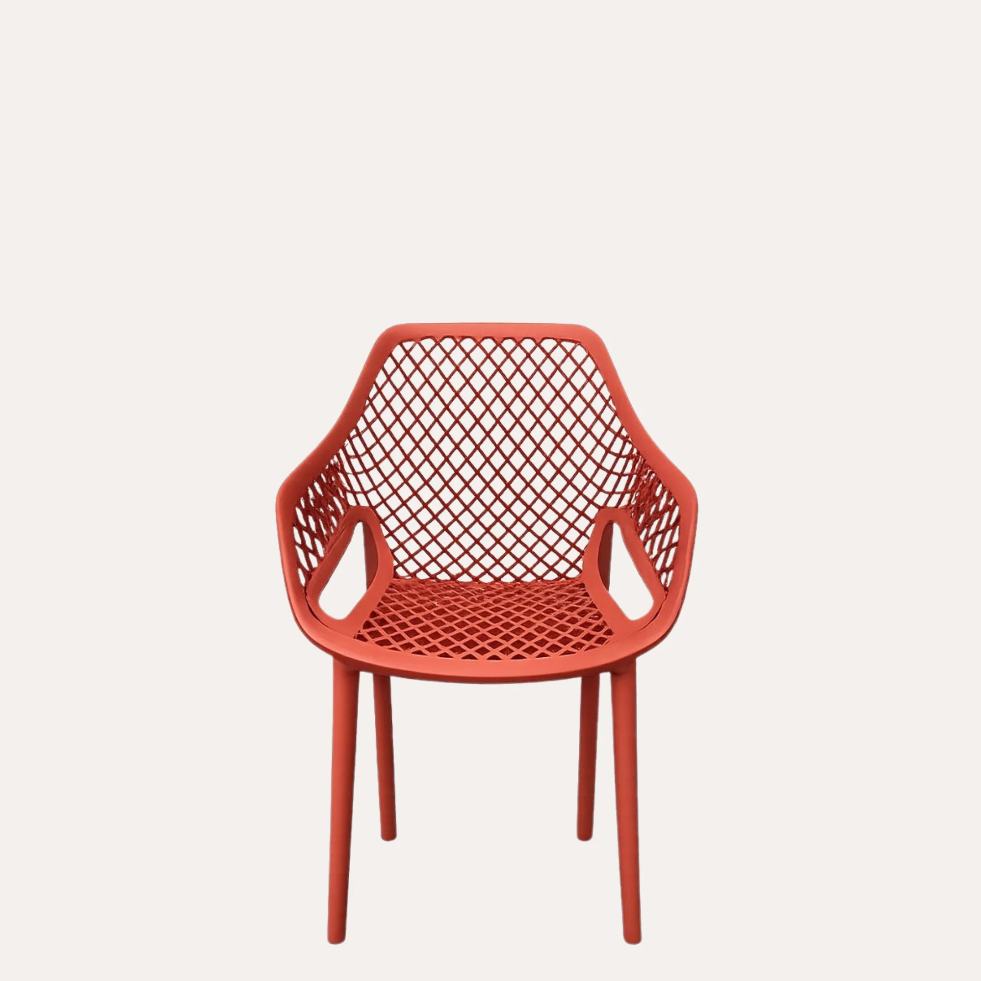 Image of Poltrona Traforata in Polipropilene Rosso Corallo Opaco 56x60x82 cm
