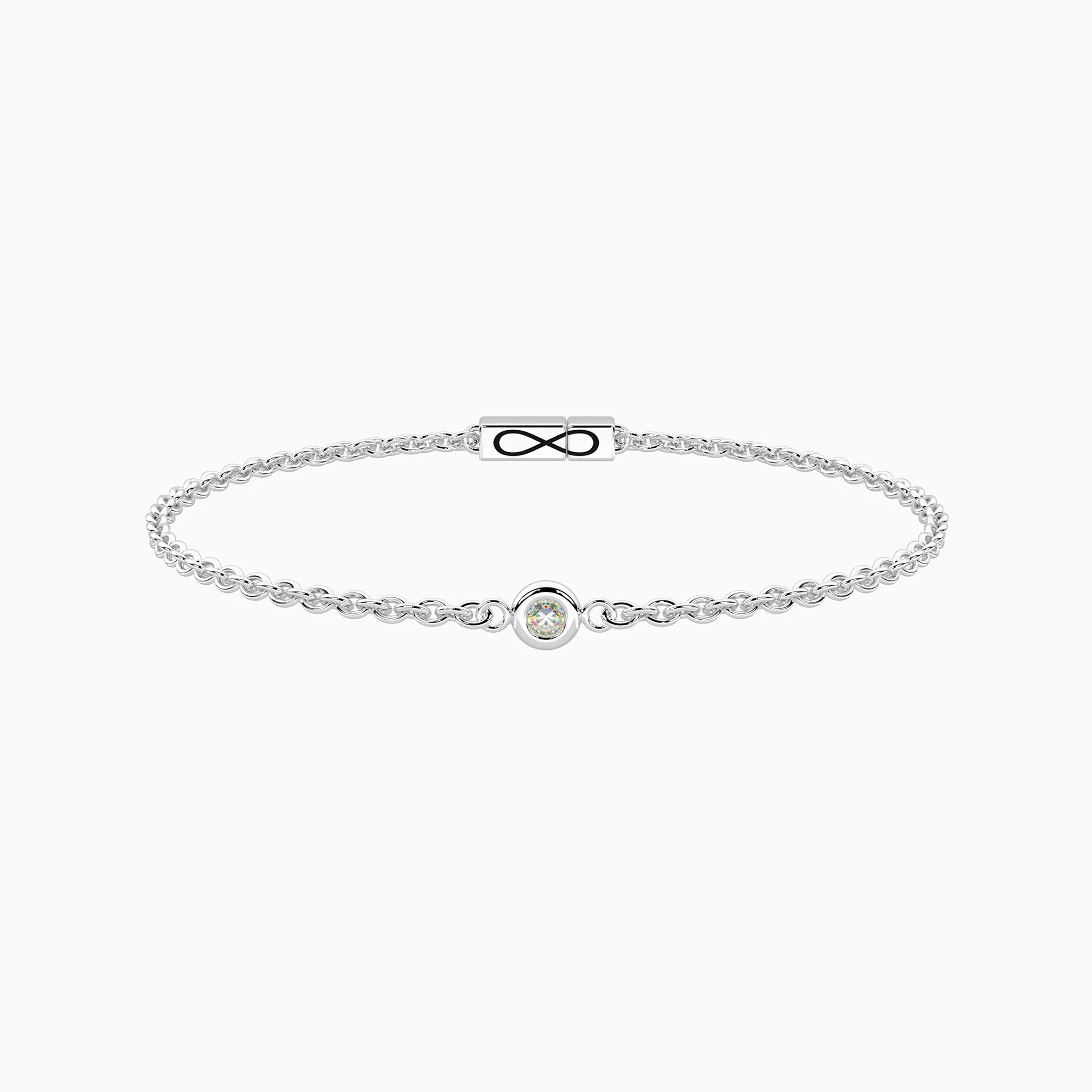 Image of Bracciale infinity con diamante lab-grown DIAMANTE