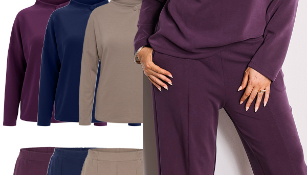 Elegante set di felpa in un intenso lilla