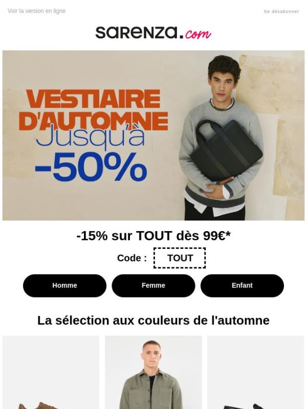 ⏱️Viiite ! TOUT à  -15% supp dès 99€*