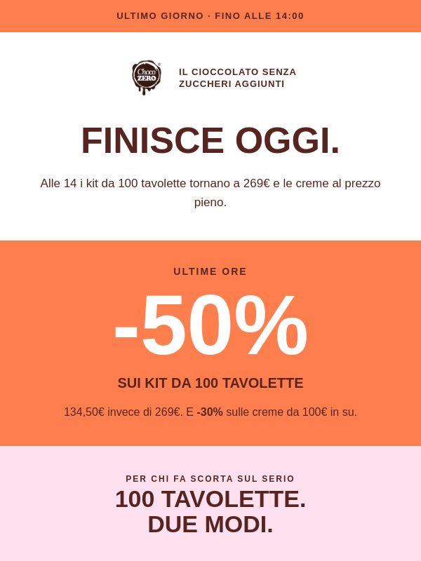 Finisce oggi. 🍫