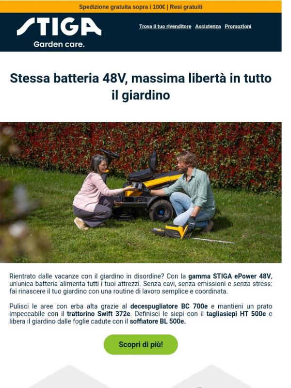 Un'unica batteria per riordinare il giardino in autunno