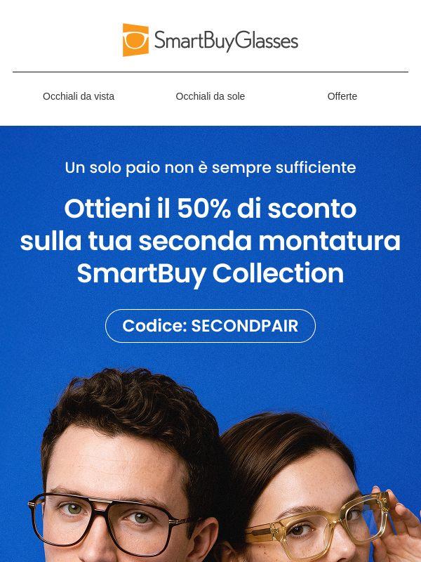 Compra una, ottieni 50% di sconto sulla seconda montatura