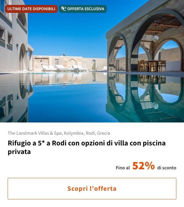 Rifugio a 5* a Rodi con opzioni di villa con piscina privata