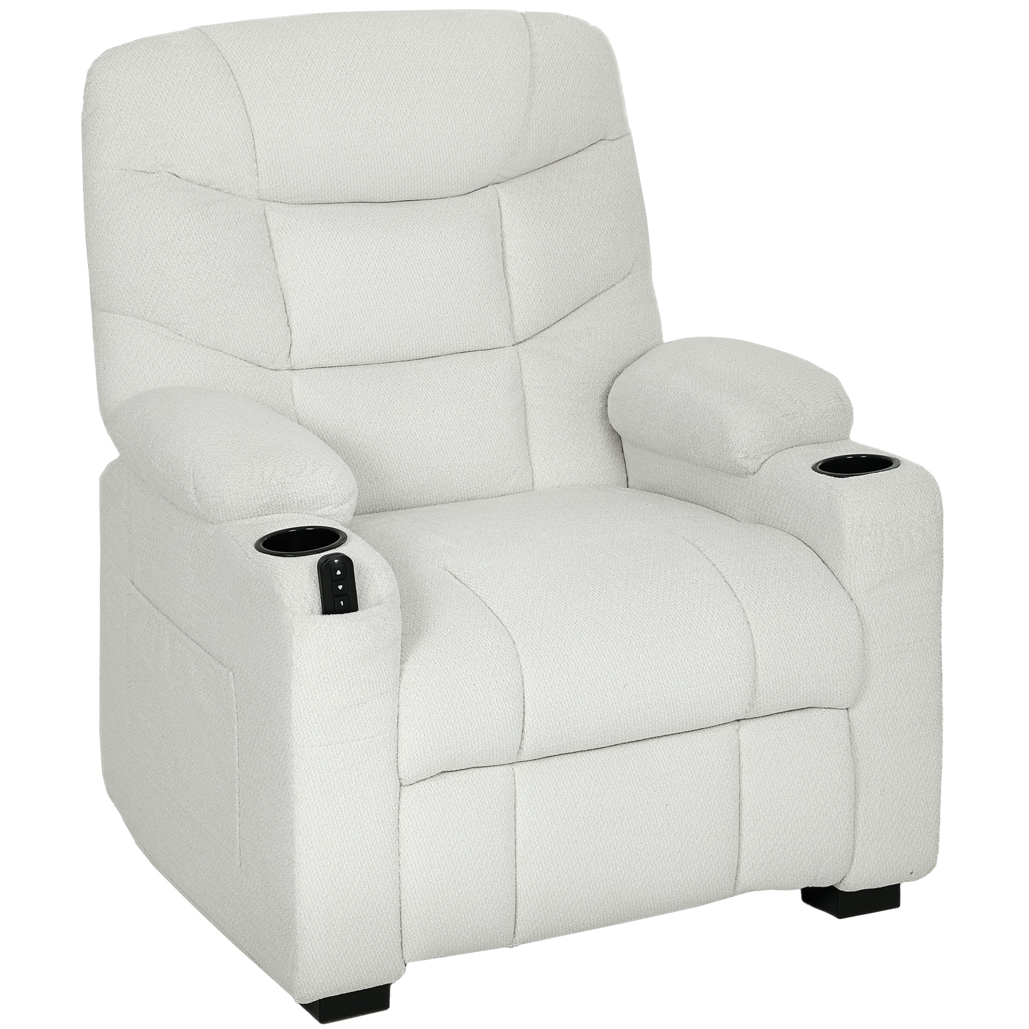 Poltrona Relax Elettrica reclinabile in velluto crema