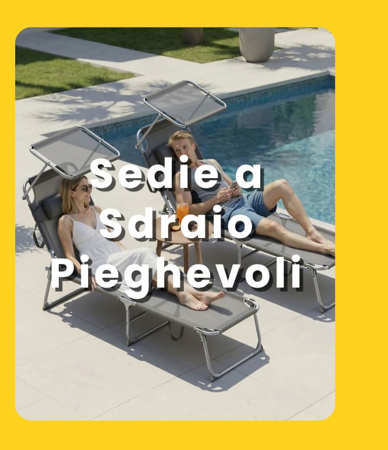 Set da 2 Sedie a Sdraio Pieghevoli