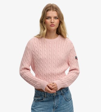 Maglione a Trecce Oversize rosa