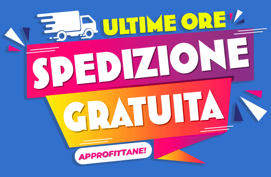 Spedizione gratuita su tutto il catalogo fino al 27/9
