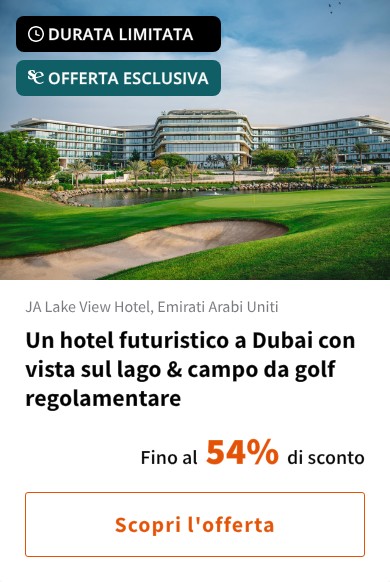 Un hotel futuristico a Dubai con vista sul lago &amp; campo da golf regolamentare