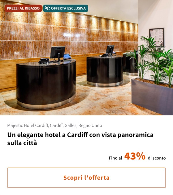Un elegante hotel a Cardiff con vista panoramica sulla città