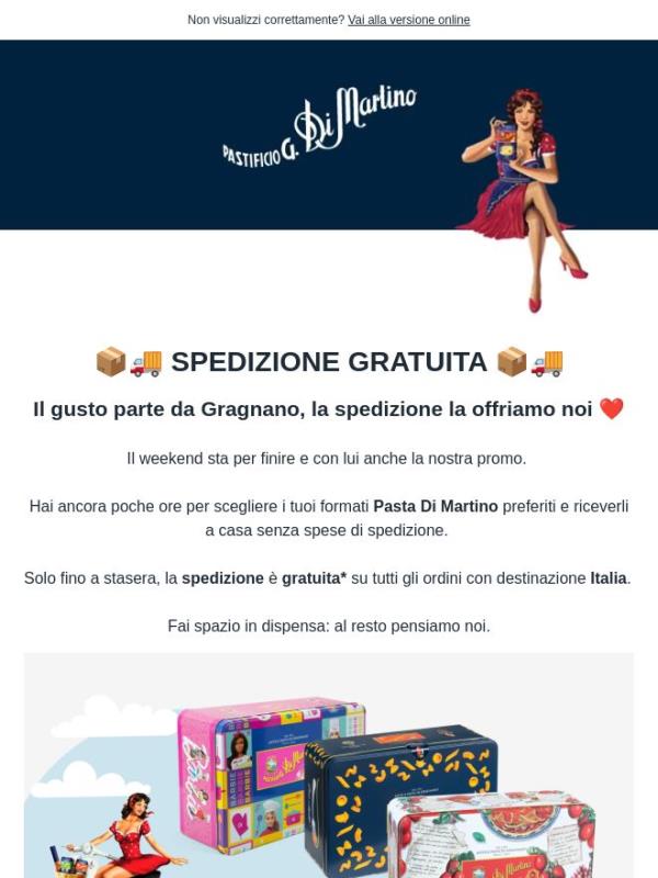 Ultime ore di spedizione gratuita 🍝⏰