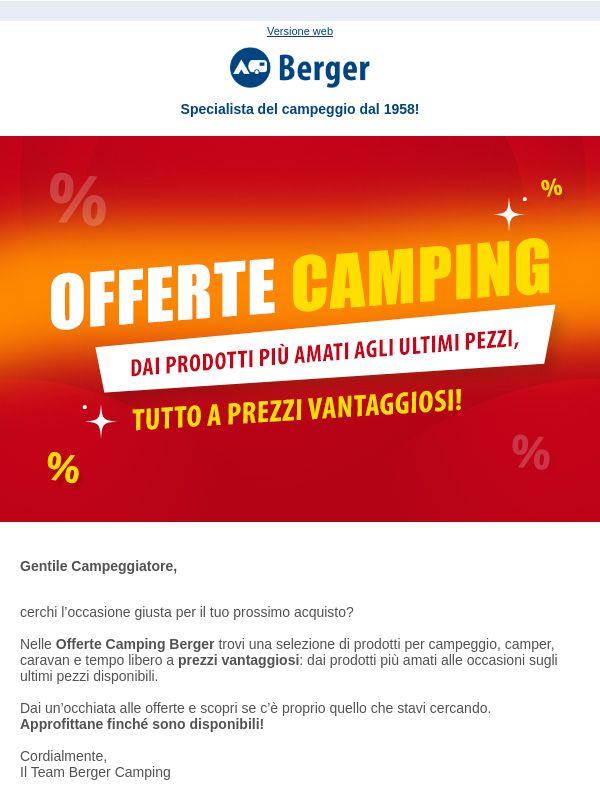 Scopri le Offerte Camping di Berger 🏷️