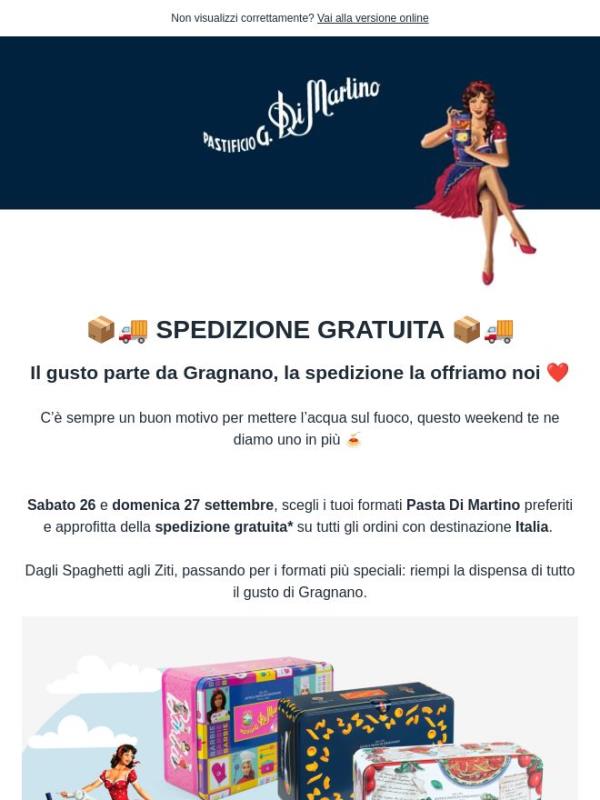 Questo weekend la spedizione è GRATIS 🍝