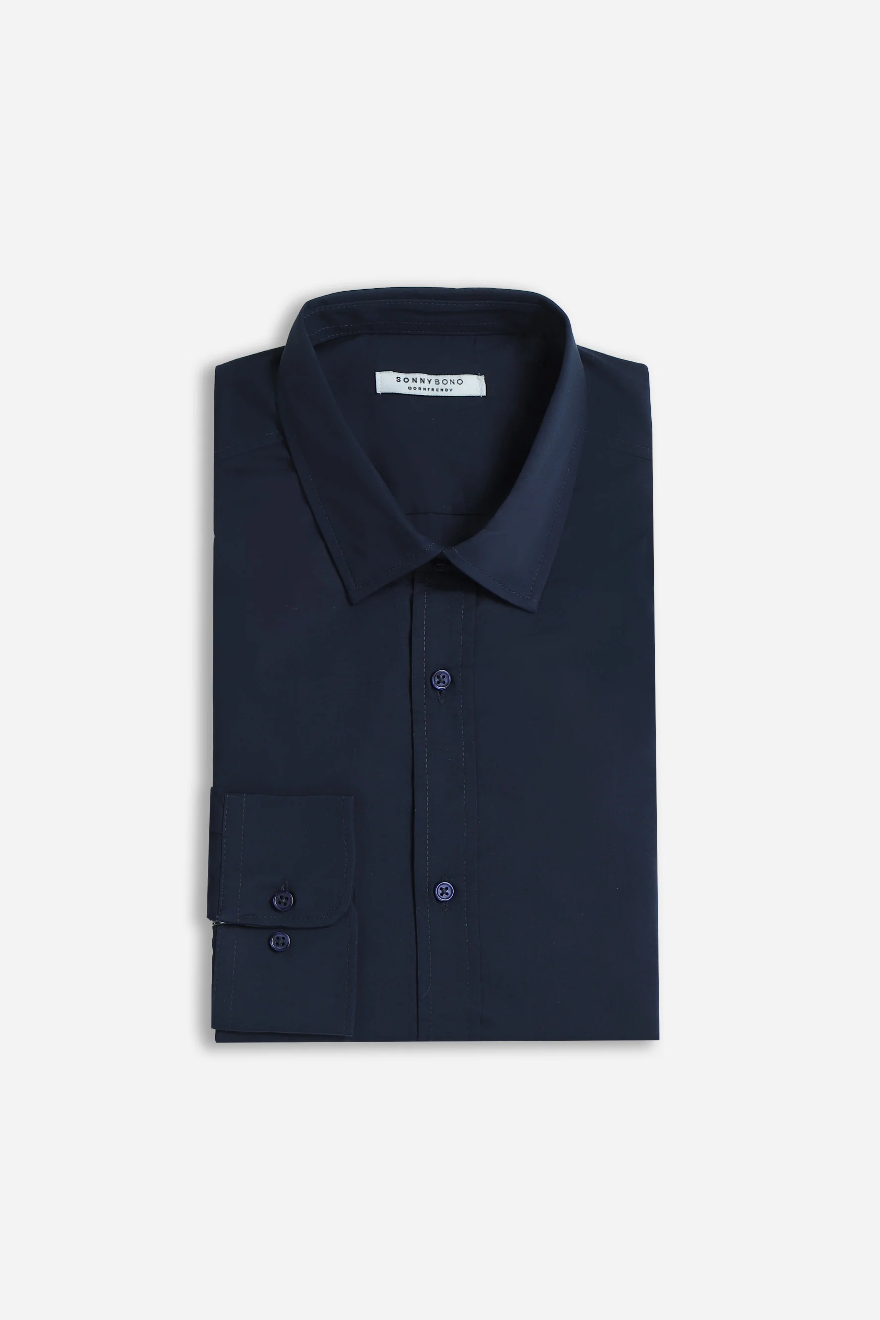 Image of CAMICIA BASIC COLLO ITALIANO INDACO