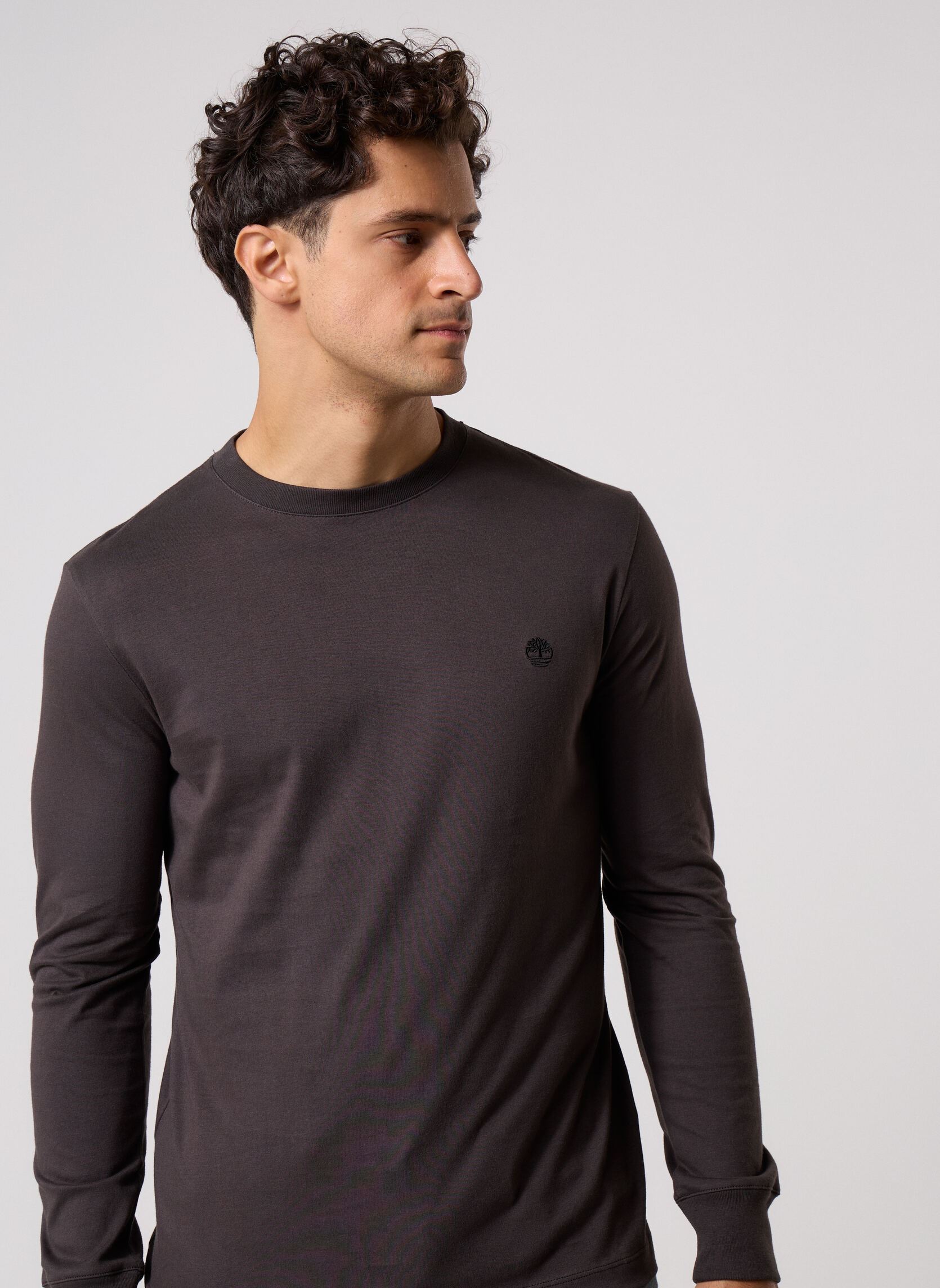 Timberland Tee-shirts Dunstan River Tree Embroidered Ls Tee (S homme marron