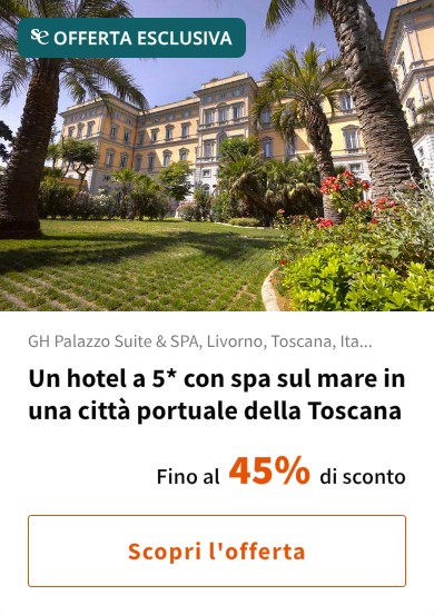Un hotel a 5* con spa sul mare in una città portuale della Toscana