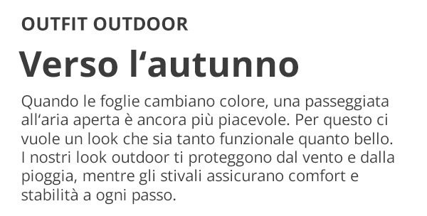 Scopri stili outdoor impermeabili per l'autunno!