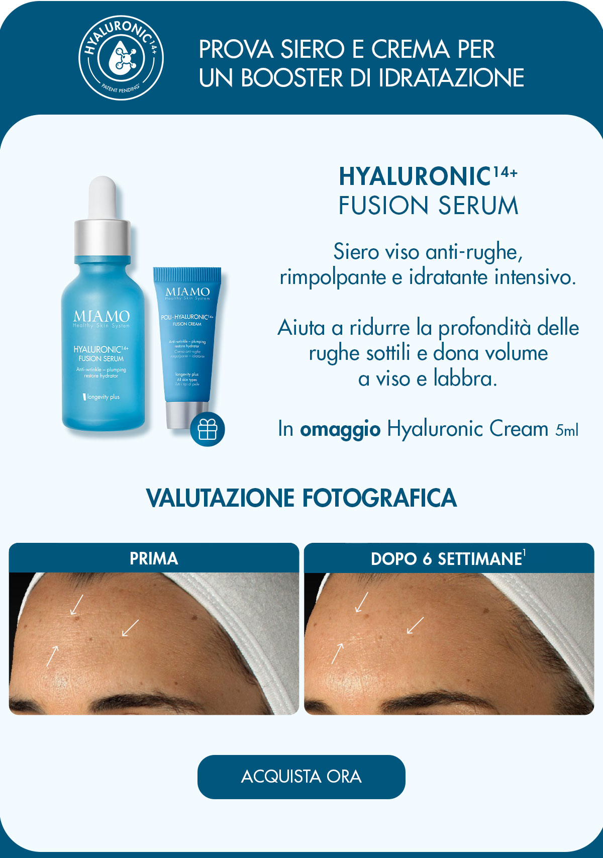 hyaluronic 14+ fusion serum + mini poli-hyaluronic 14+ fusion cream