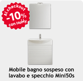 Mobile bagno sospeso con lavabo e specchio Mini50s