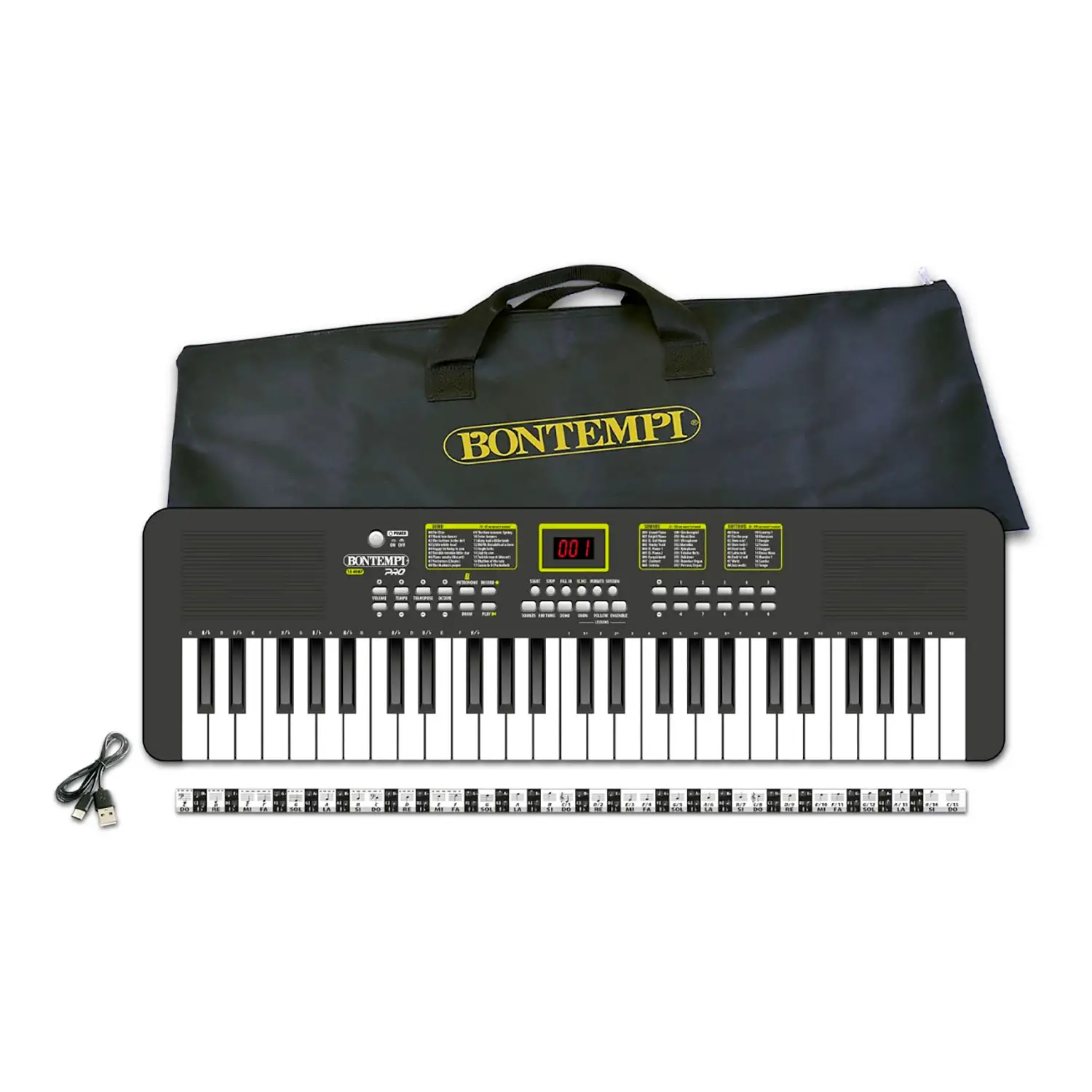 Bontempi Tastiera Musicale Didattica 49 Tasti con USB, 66x19x5 cm