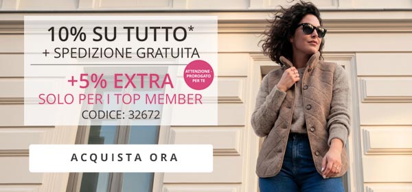 10% su tutto + spedizione gratuita!