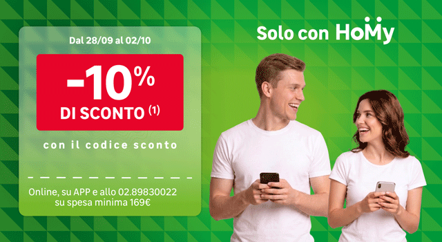 Solo con Homy: -10% di sconto con il codice SWEETHOME
