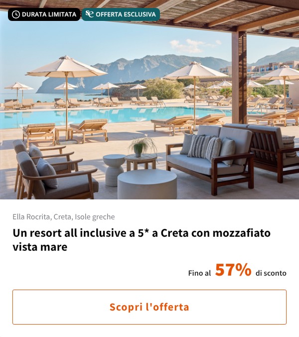 Un resort all inclusive a 5* a Creta con mozzafiato vista mare