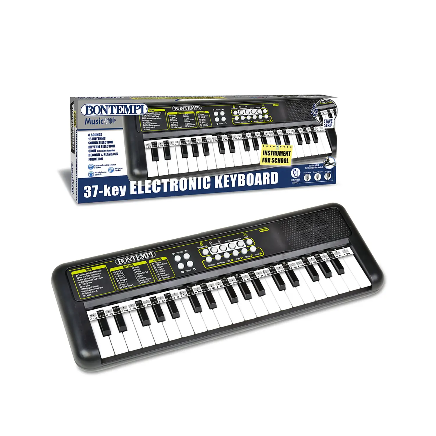 Tastiera Musicale Didattica Bontempi 37 Tasti con USB ed Effetti
