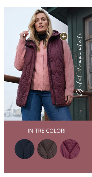 Gilet trapuntato alla moda in caldo bordeaux