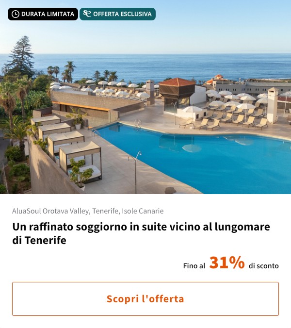 Un raffinato soggiorno in suite vicino al lungomare di Tenerife