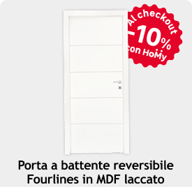 Porta a battente reversibile Fourlines in MDF laccato