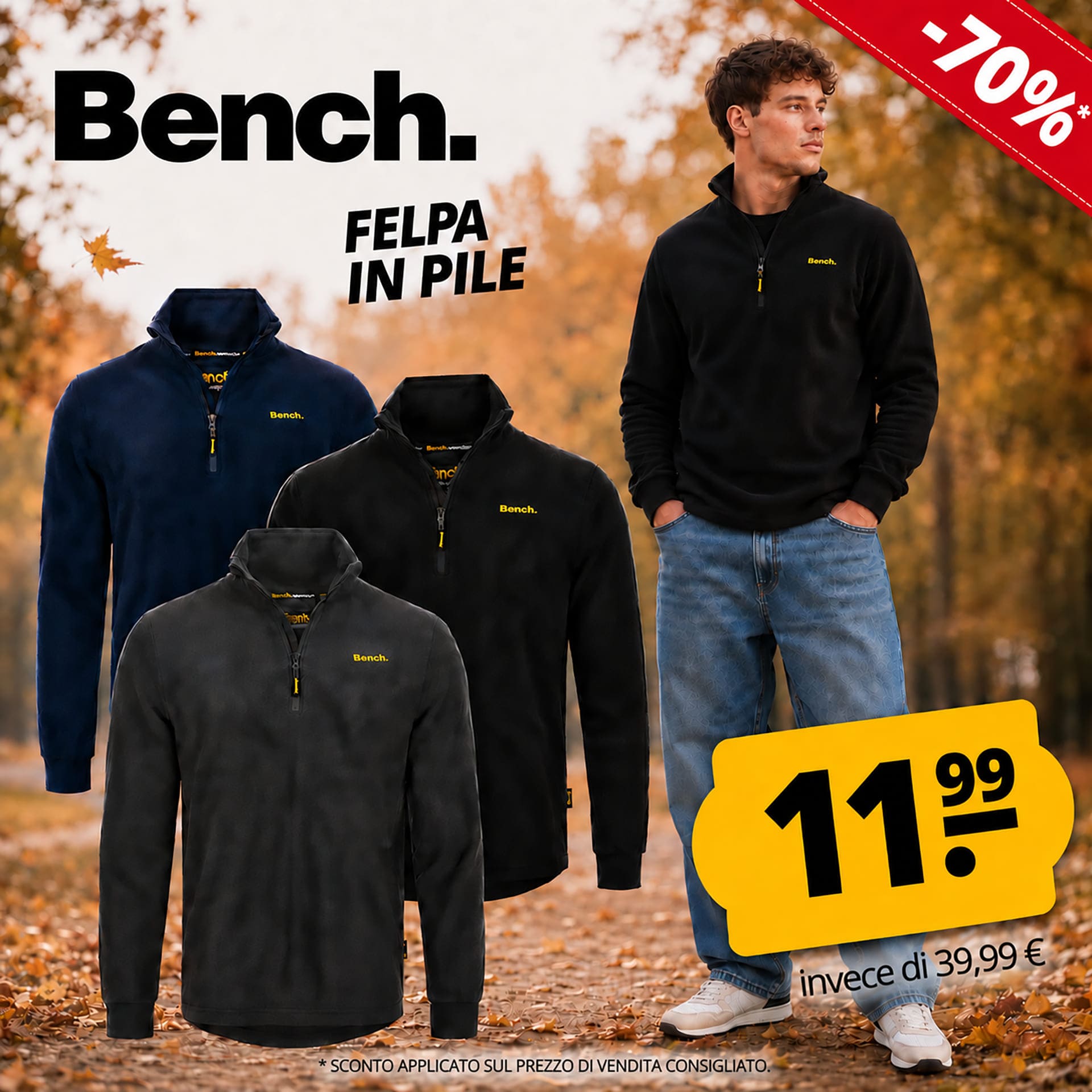 bench albany uomo felpa in pile