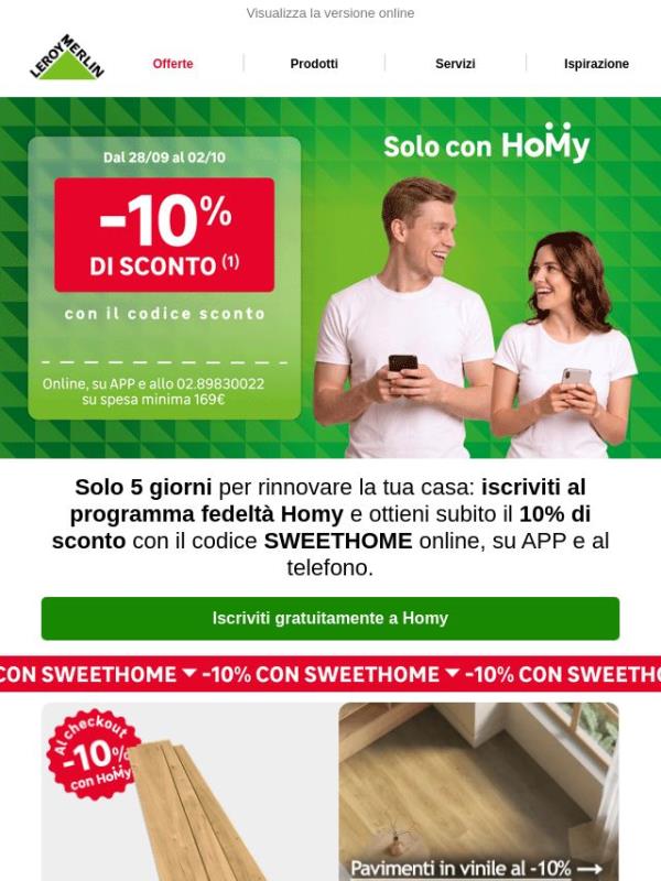 SCONTO SPECIALE -10% con il codice SWEETHOME 🤩