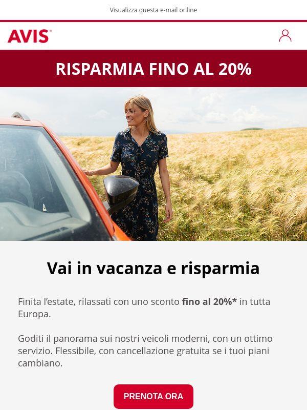 Fino al 20% di sconto in tutta Europa