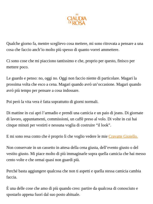 Non serve un’occasione speciale.