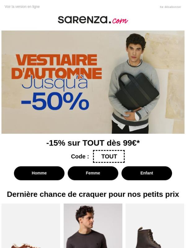 💥 24H CHRONO:  TOUT à -15% supp dès 99€*