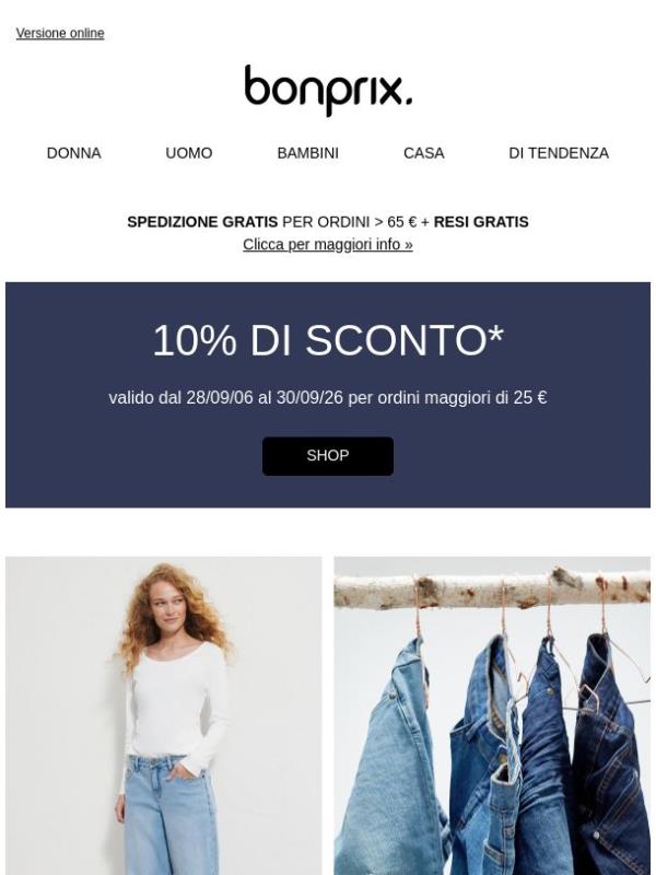 Approfitta subito del 10% di sconto 🎉