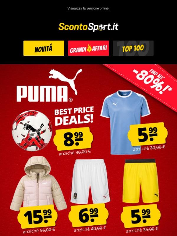 🔥 Offerte PUMA ai prezzi più convenienti a partire da soli 5,99 €!
