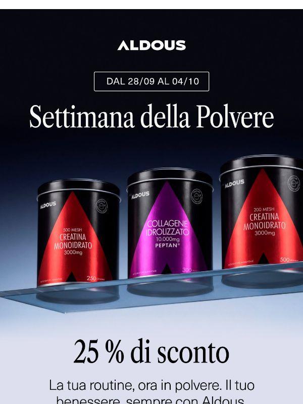 Settimana dei prodotti in polvere: -25%