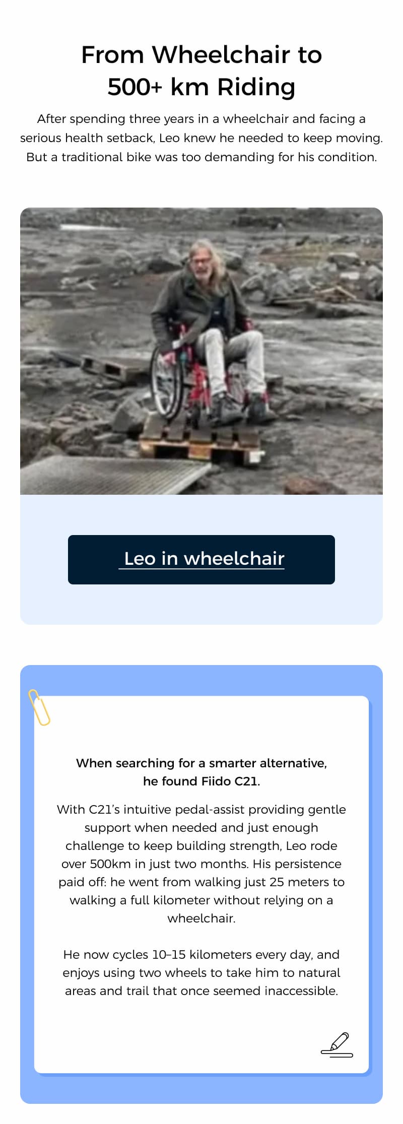 From Wheelchair to 500+ km Riding: Leo's story