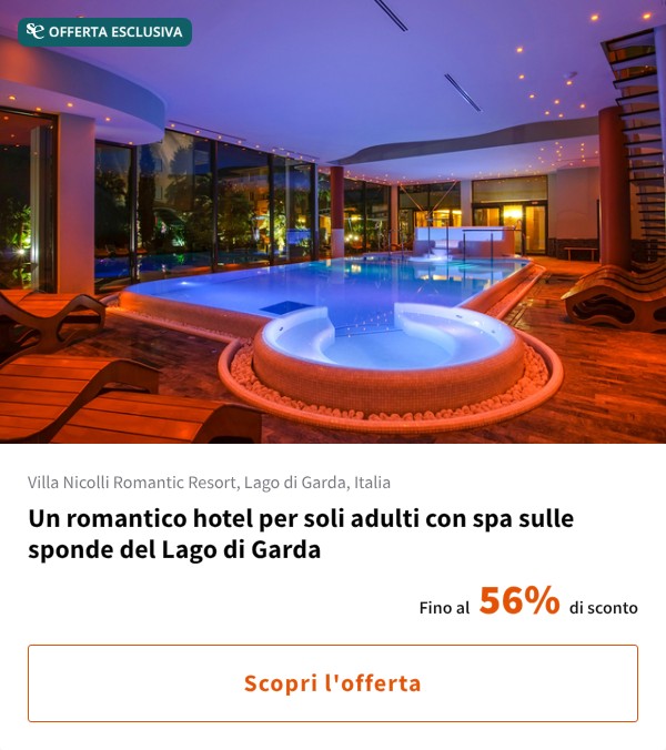 Un romantico hotel per soli adulti con spa sulle sponde del Lago di Garda