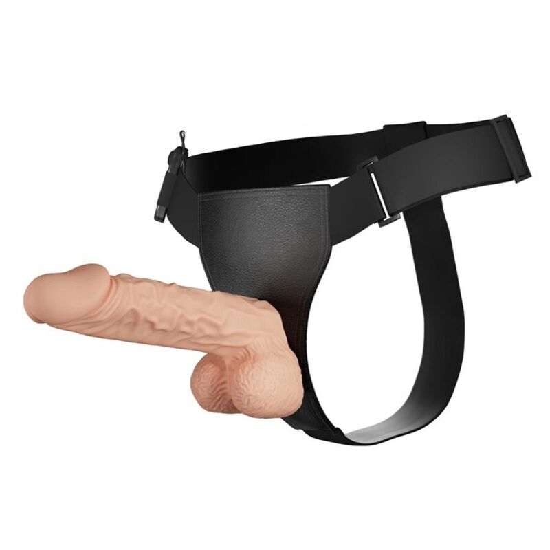 Imbracatura Strapless Vibrante Baile — Dildo 24 cm, Naturale