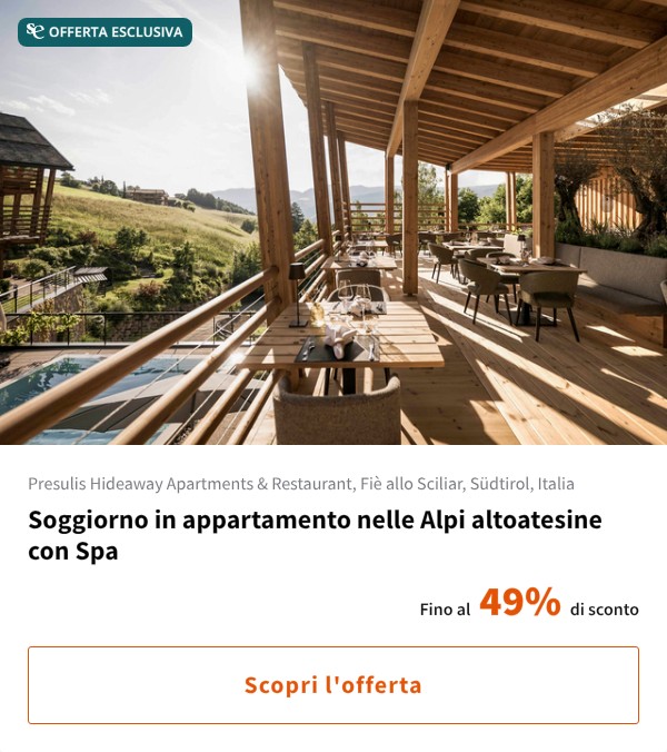 Soggiorno in appartamento nelle Alpi altoatesine con Spa