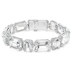 Bracciale Millenia, Taglio ottagonale, Bianco, Placcato rodio