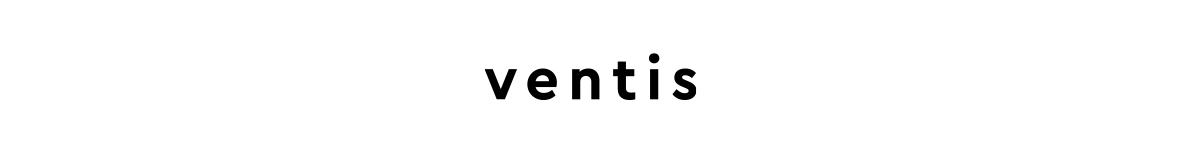 Ventis logo in lowercase black letters on a white background, minimalist branding
