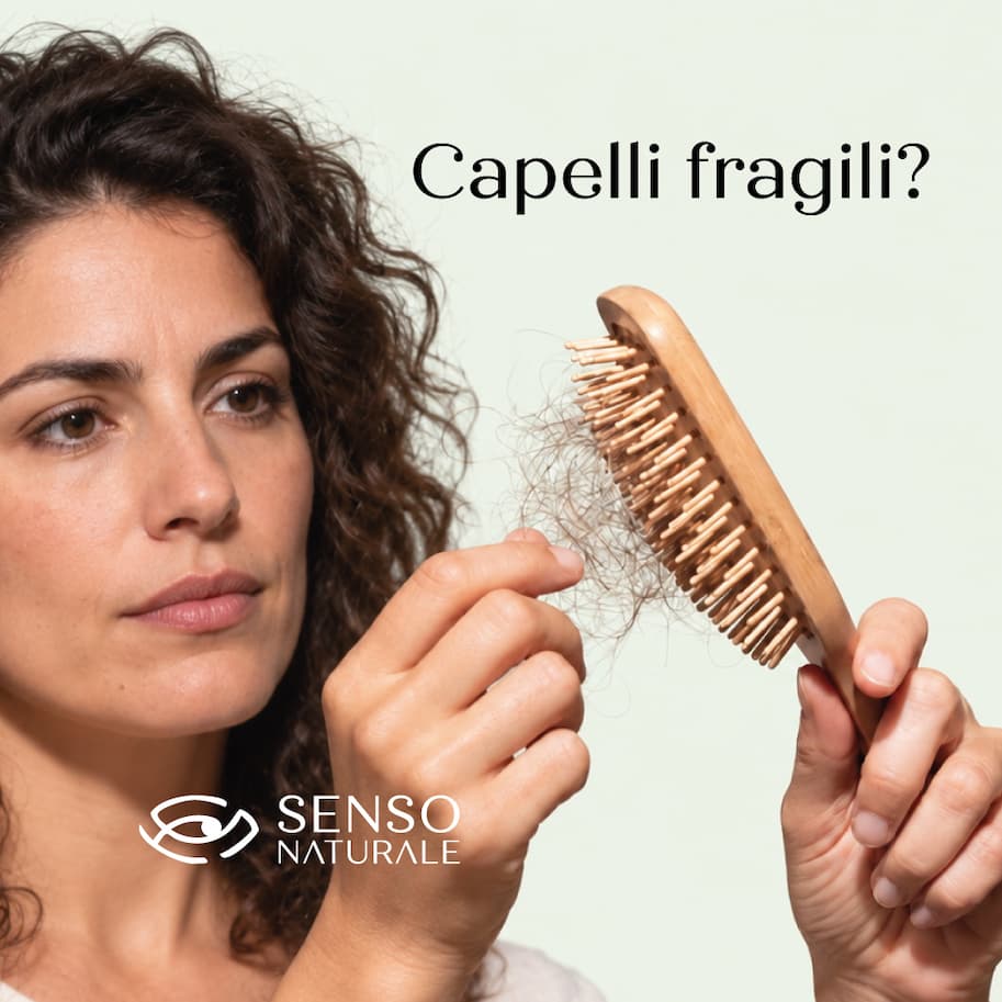 A person holds a bottle of rosemary oil serum, with text promoting scalp massage.