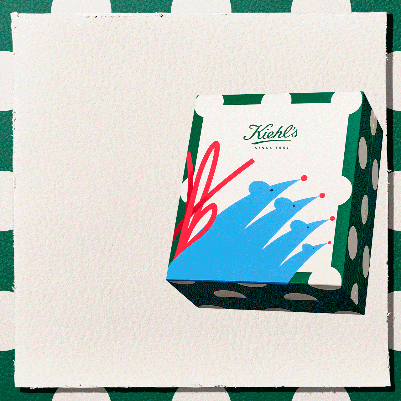 GIF Calendario dell'Avvento 2026 Kiehl's che si apre mostrando alcuni prodotti