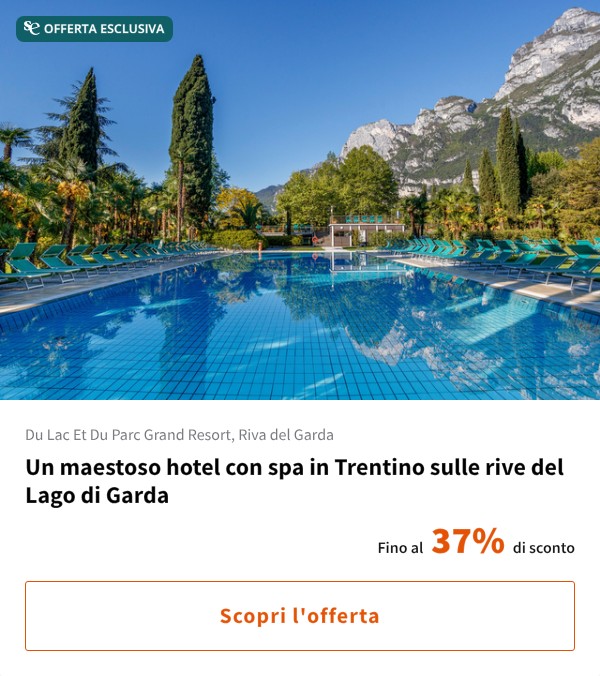 Un maestoso hotel con spa in Trentino sulle rive del Lago di Garda