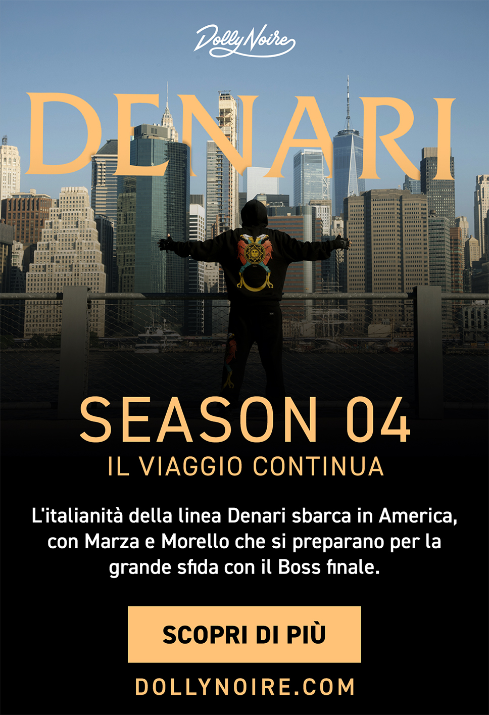 the flyer for denari ' s launch party