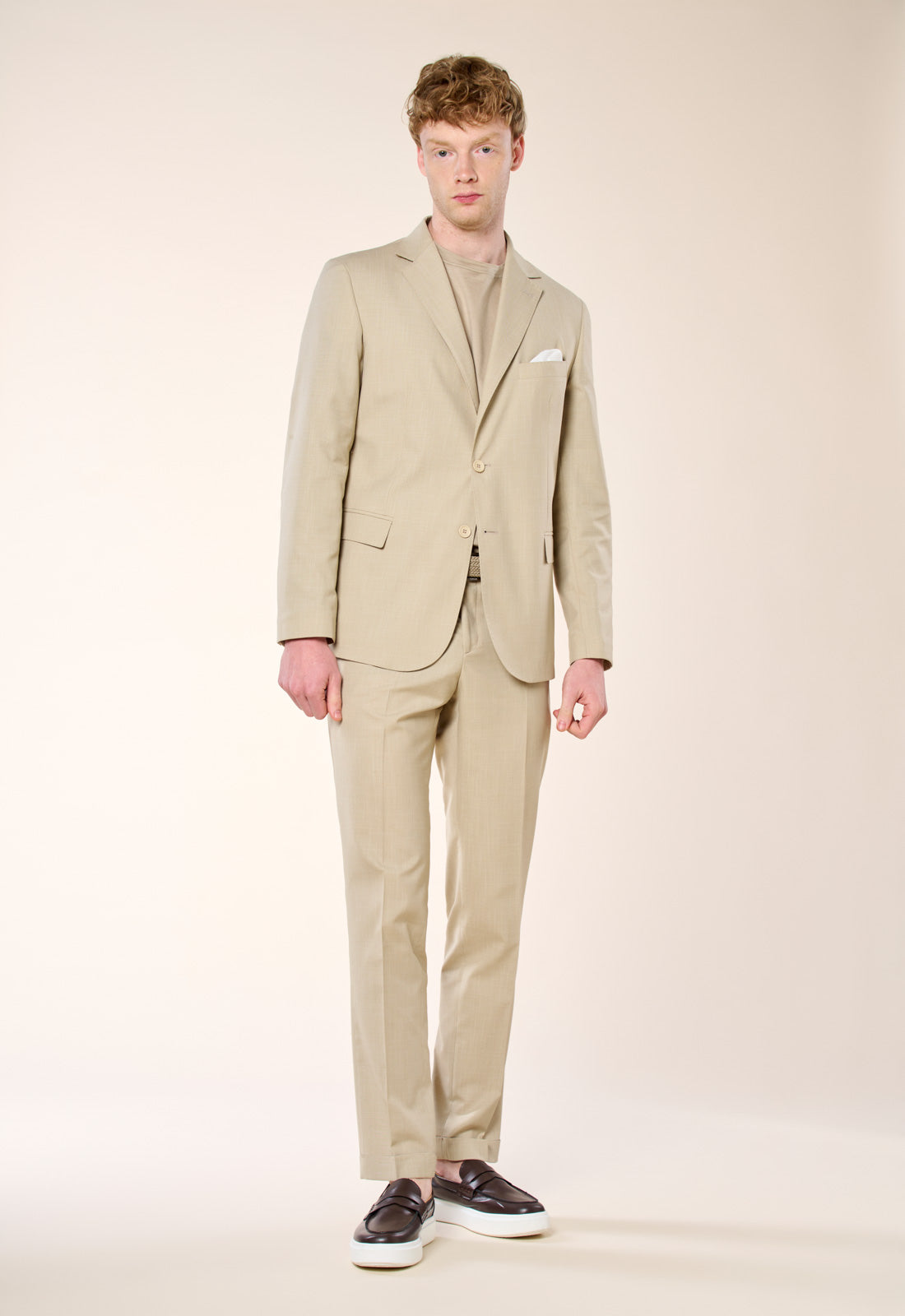 Abito Slim Fit Micro Texture - Beige / 58